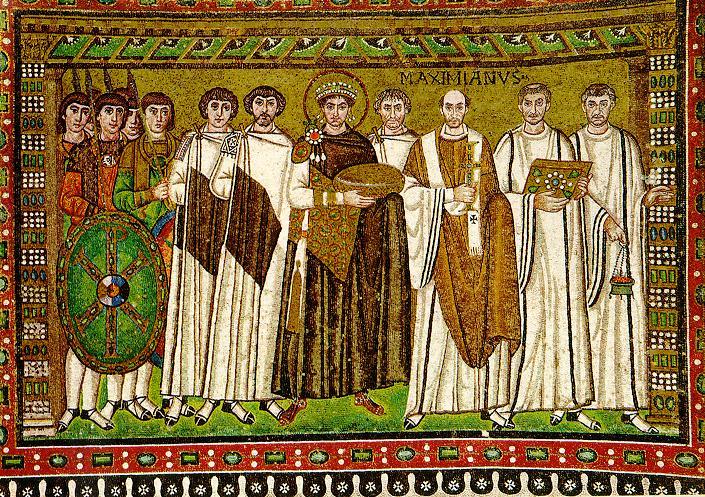 Justiniano en la basílica bizantina de San Vitale de Ravena