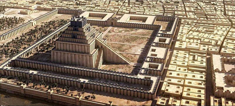 Babilonia y la Torre de Babel con sus 7 niveles