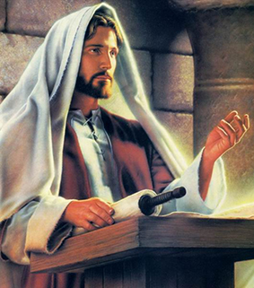 Jesús predicando en la sinagoga