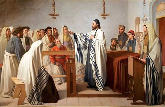 Pablo predicando en la sinagoga de Antioquía