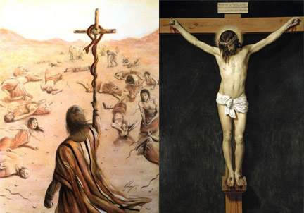 Serpiente de bronce y crucifisión