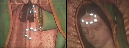 Estrellas sobre la Virgen de Gudalupe