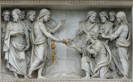 Jesus giving the keys to Peter