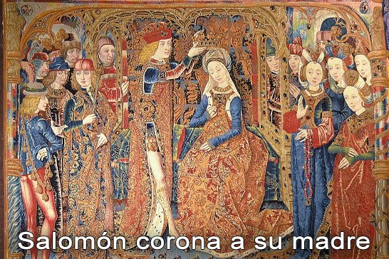 Salomón coronando a su reina madre