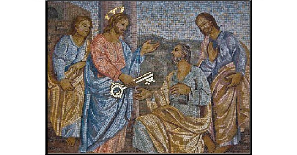 Jesús entrega las llaves a Pedro